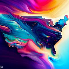 Create an image of all 50 U.S states visualized as unique, vibrant and artistic landscapes