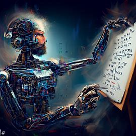 A robotic engineer who uses algebra to build its machines but also paints beautiful art with expressions and equations.. Image 2 of 4