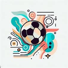 Implement an abstract representation of a soccer ball using abstract shapes, patterns, and lines.