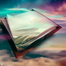 Create a surreal image of an agenda merging with a dreamscape landscape