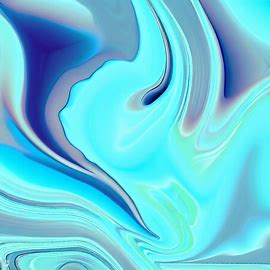 Create a surreal and abstract art piece with a bright blue background that makes the viewers feel peaceful.. Image 3 of 4