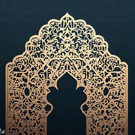 Create an intricate design of the Alhambra for a palace entrance gate.. Image 2 of 4