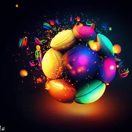 Picture a cricket balls transforming into multiple, colorful fireflies. Image 1 of 4