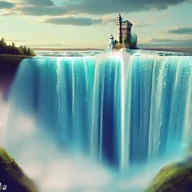 Imagine Niagara Falls as a giant waterfall made entirely of crystal, with a castle at the top.. Image 3 of 4