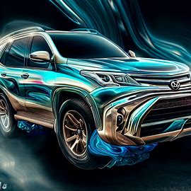 Design a surreal version of the Toyota Fortuner with new advanced features.. Image 3 of 4