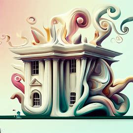 Create a fanciful depiction of the White House with a unique and quirky design. Image 1 of 4