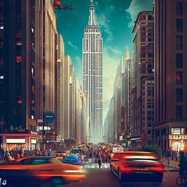 Imagine the Empire State Building as a city in itself, with vehicles and people bustling about on its exterior.. Image 3 of 4
