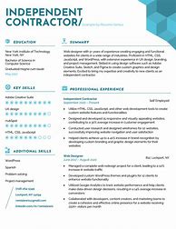 Image result for Independent Contractor Resume Examples