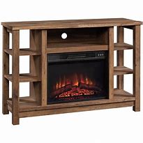 Image result for Sauder Oak TV Stand with Fireplace