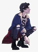 Image result for Anime Boy Sitting