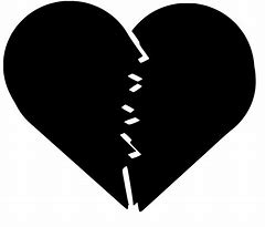 Image result for Black and White Broken Heart Emoji