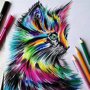 Image result for Colorful Cat Drawing