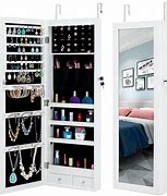 Image result for Whit Wall Mirror Jewelry Cabinet