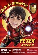 Image result for Iron Man Birthday Poster