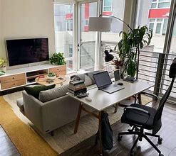 Image result for Home Office in Living Room Setup