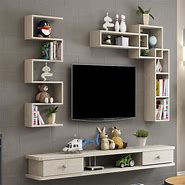 Image result for Floating TV Unit with Matching Shelves