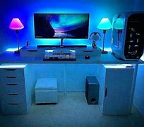 Image result for Gaming Setup LED Lights Desk