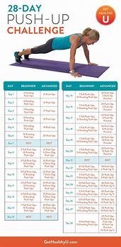 Image result for 30-Day Push-Up Challenge Printable