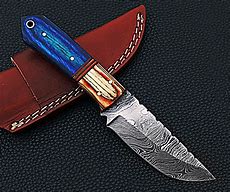 Image result for Blue Damascus Knife