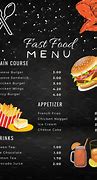 Image result for Fast Foods Meals Menu