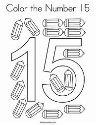 Image result for Number 15 Coloring Page