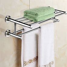 Image result for Bathroom Shelves and Towel Hooks