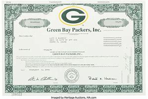 Image result for Green Bay Packers Stock Certificate
