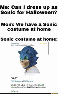 Image result for Sonic Costume Meme