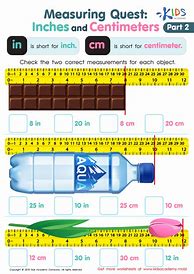 Image result for Compare Inches and Centimeters Worksheet