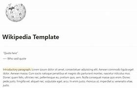 Image result for Wikipedia Style Template