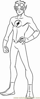 Image result for Kid Flash Coloring Pages