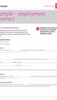 Image result for Sample of Employee Contract