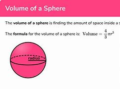 Image result for Image Showing the Volume of a Sphere