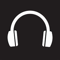 Image result for White Headphones with Microphone Icon On Black
