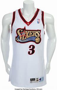 Image result for Allen Iverson 76Ers Game Worn Jersey