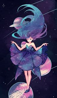 Image result for Galaxy Space Girl Drawing
