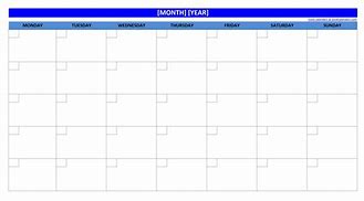 Image result for Blank Monthly Calendar Excel