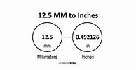Image result for 12.5 mm to Inches