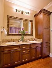 Image result for Tall Cabinets for Bathroom Vanity