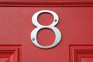 Image result for Black Door with the Number 8 On It