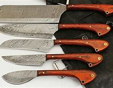 Image result for Damascus Steel Knife Set