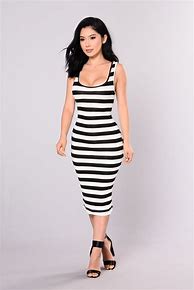 Image result for Black and White Striped Dress