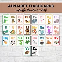 Image result for Animals ABC Flash Cards