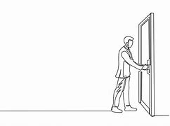Image result for A Man Opening a Door Drawing