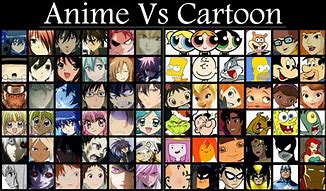 Image result for Anime vs Cartoon Character