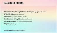 Image result for Galactic Poems