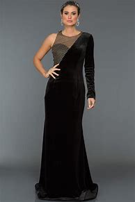 Image result for Black Velvet Evening Dress