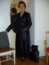 Image result for Old Lady Leather Coat
