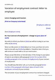 Image result for Employment Contract Variation Letter