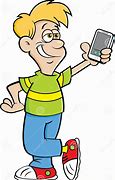 Image result for Boy with Cell Phone Clip Art